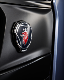 Detailed view of front of BEV truck