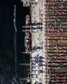 Holistic view of ship in harbour