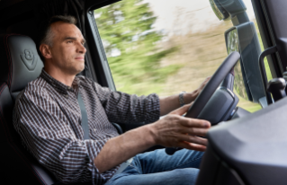 Driver driving a truck