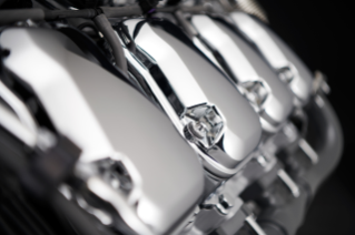 Close up shot of engine valve covers